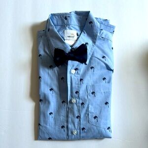 NWT Boys Palm Tree Bow Tie Button Down Set